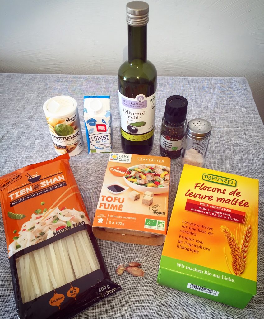 Pâtes 'carbonara' vegan et sans gluten